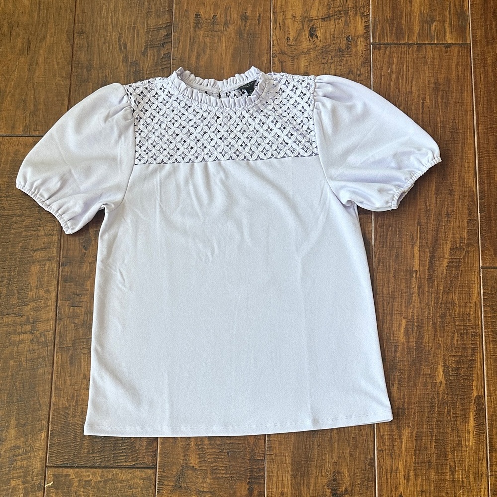 Ann Taylor Lavender Blouse with Yoke Detail